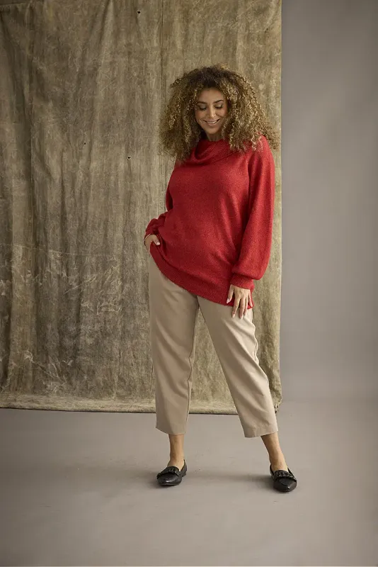 zhenzi Pullover Lange Mouw Tango Rood Zh-Elga 892