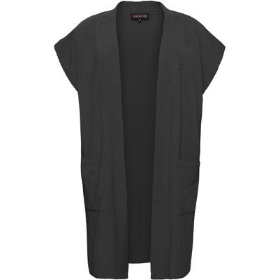 No.1 BY OX Long waistcoat Black 62629-C