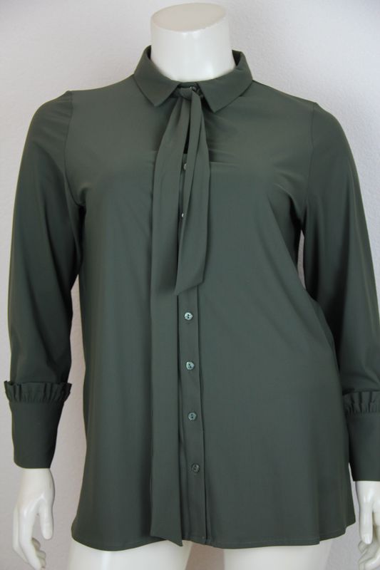 Only-M Blouse met roezeltje a/d manchet SC Olive Green SC.CAM.018.ADG