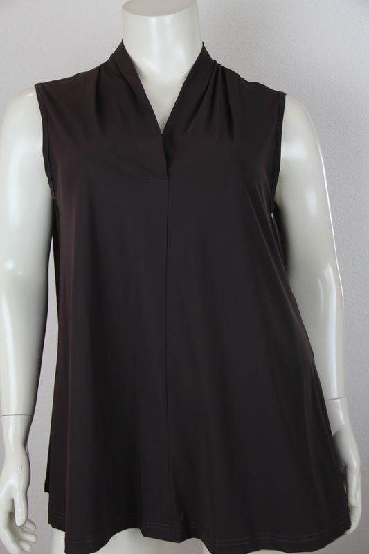 Only-M Top ZM kort V Shawlkraag SC DG Nutella SC.TOP.009BDG