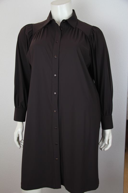 Only-M Jurk met pofmouwen en zakken SC DG Nutella SC.ABITO.066DG