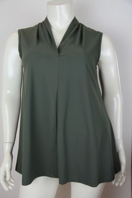 Only-M Top ZM kort V Shawlkraag SC DG Olive Green SC.TOP.009BDG