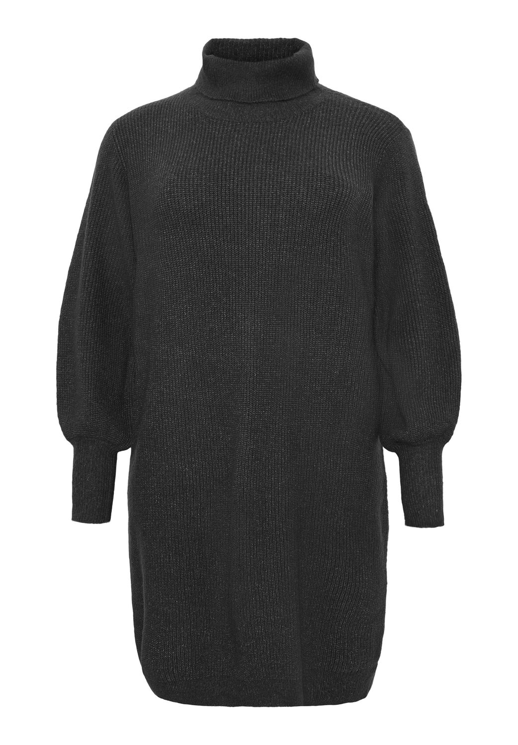 No.1 By OX Knitted Dress w rollneck and LS Ball Black 62627-C