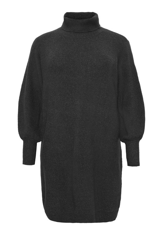 No.1 By OX Knitted Dress w rollneck and LS Ball Black 62627-C