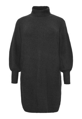 No.1 By OX Knitted Dress w rollneck and LS Ball Black 62627-C