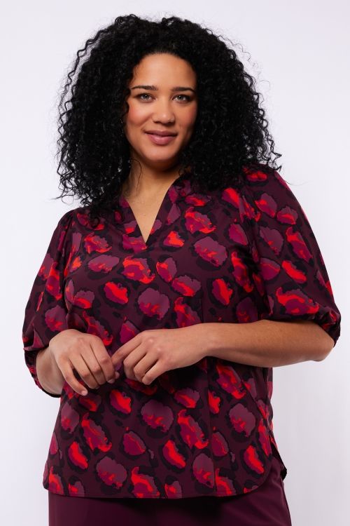 Exxcellent Stacy top Mauve Wine/Poppy 25NZE06