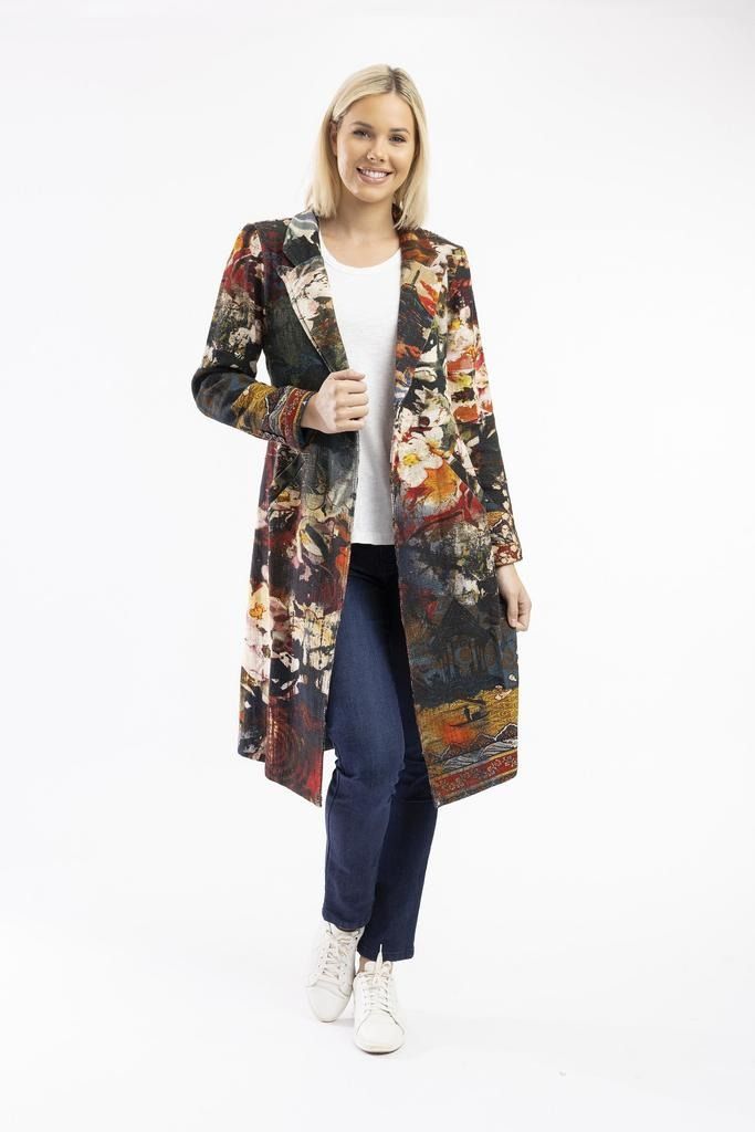 Orientique Printed long Coat Freebird 62738
