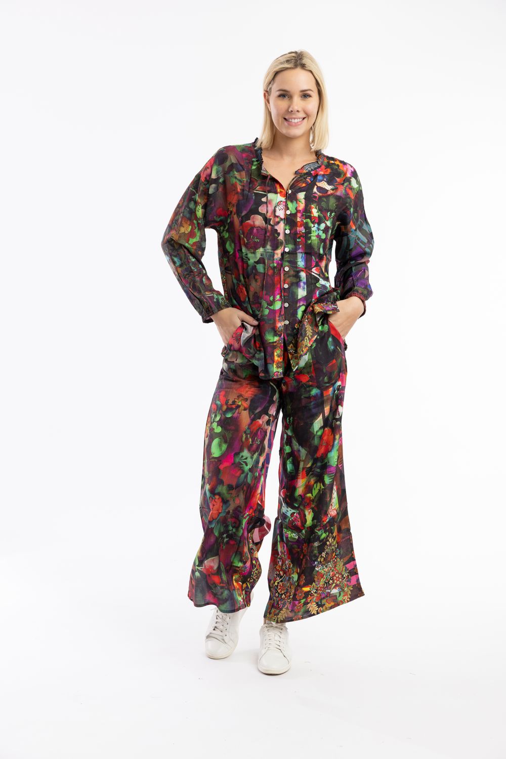 Orientique Digital Blouse Buttonthrough Jungle 72533