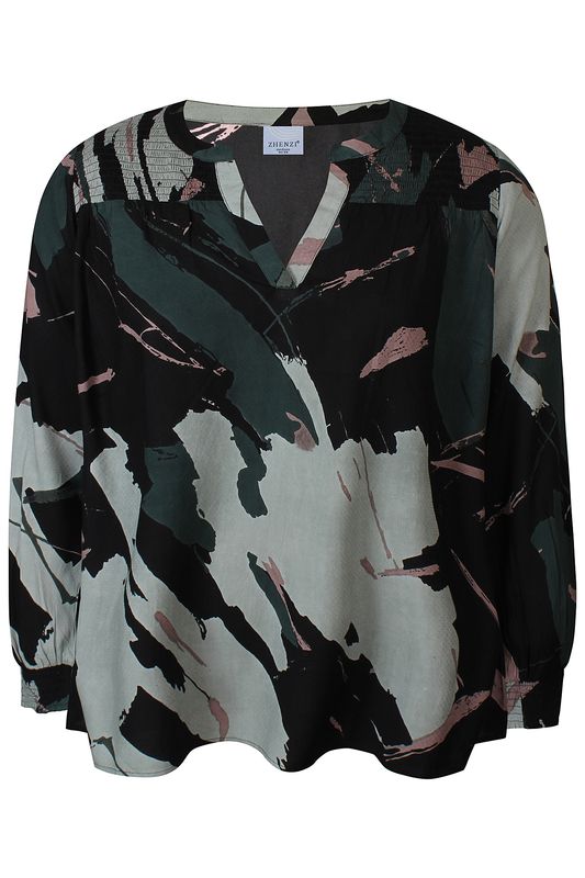 zhenzi ZH-Anity 1205 Blouse lange mouw print 201205