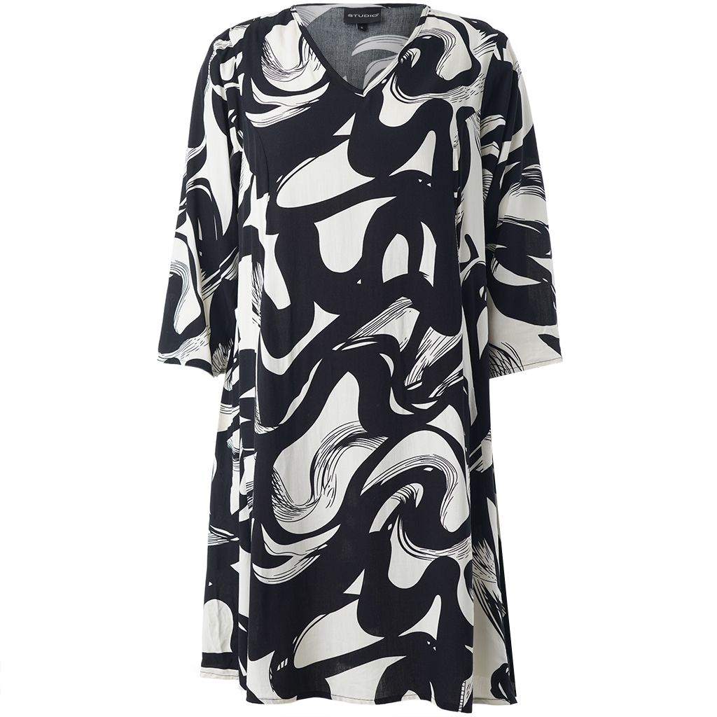 Studio SBirgitte Dress Black with white design S261802