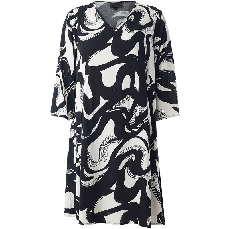 Studio SBirgitte Dress Black with white design S261802