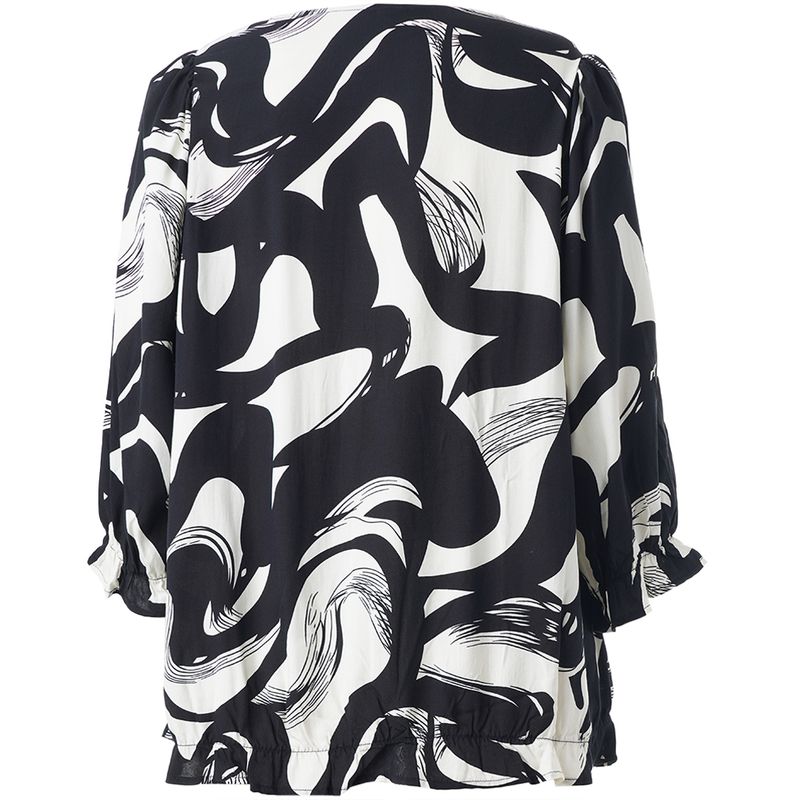 Studio SFarzana Blouse Black with white design S261803