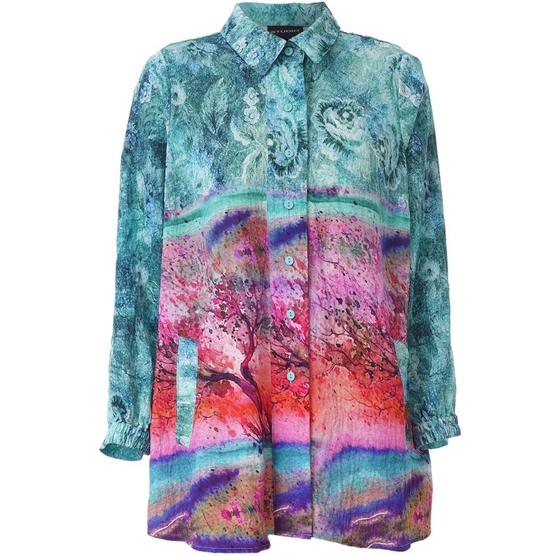 Studio SVilma Shirt Blue with pink board S261843