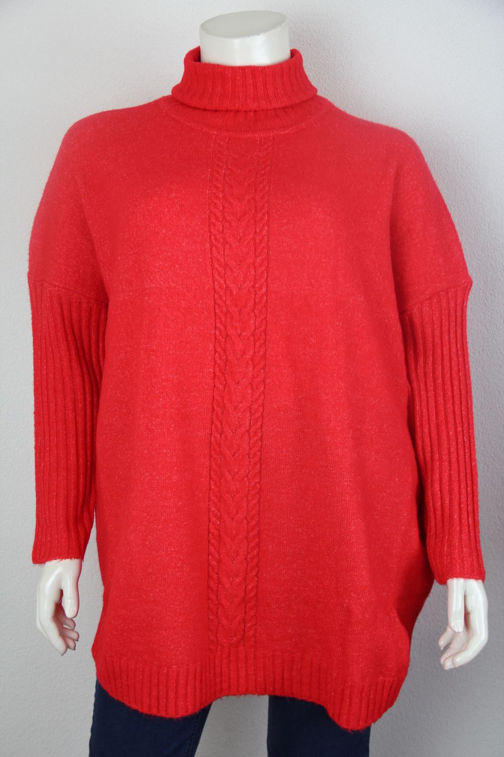 NO.1 by OX Poncho w rollneck Rood 62620-C