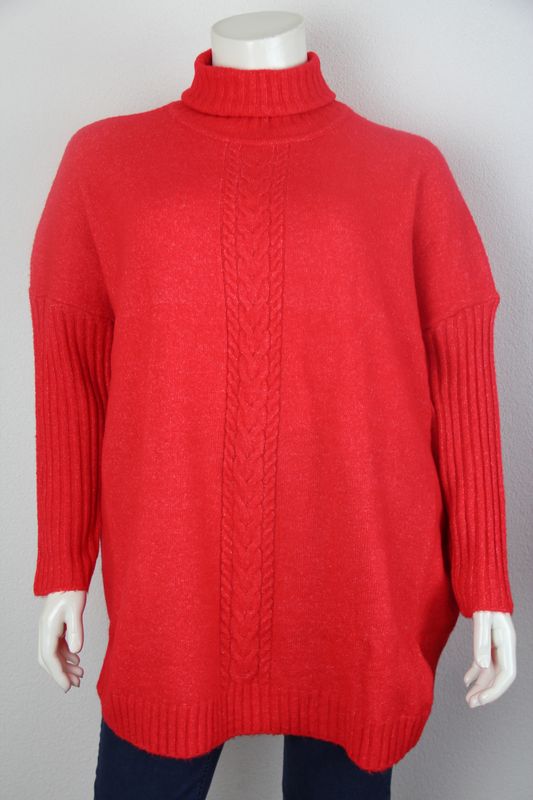 NO.1 by OX Poncho w rollneck Rood 62620-C