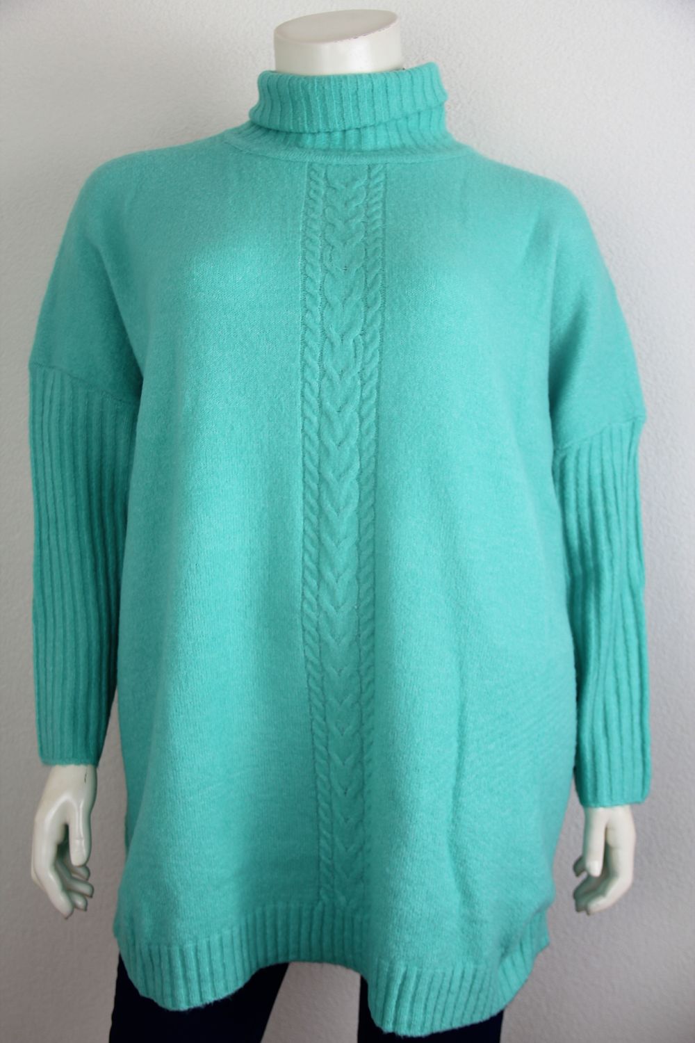 NO.1 by OX Poncho w rollneck Groen 62620-C