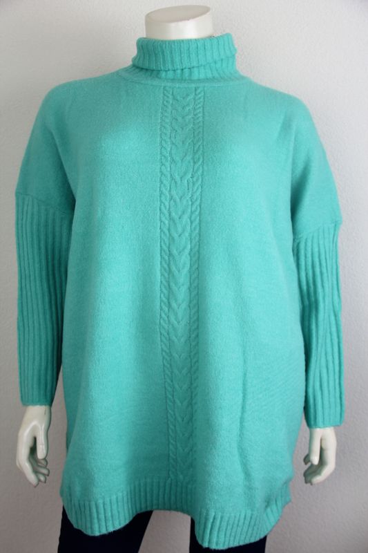 NO.1 by OX Poncho w rollneck Groen 62620-C