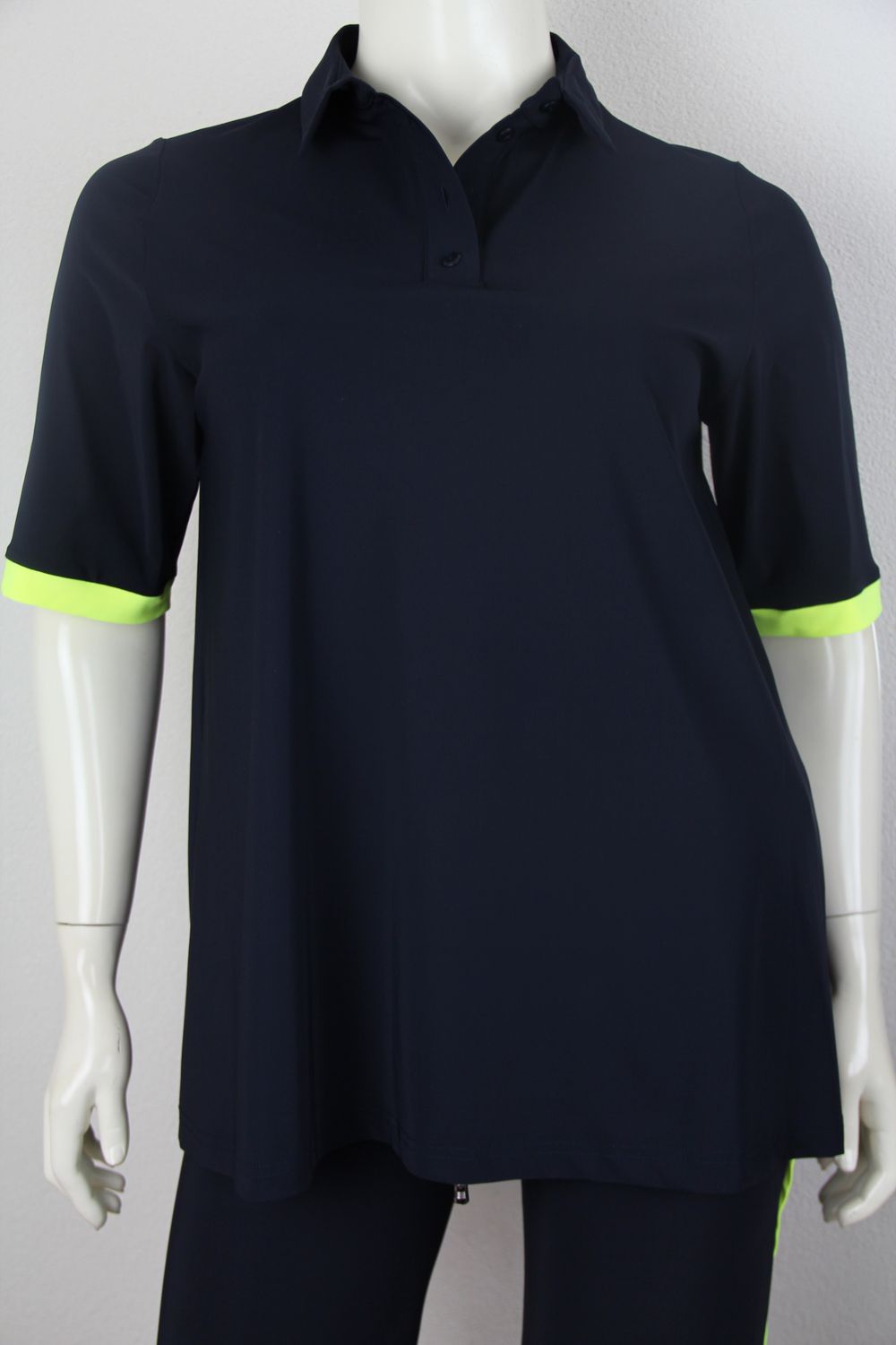 Only-M Jurk Polo Manchet Fluor Navy-Fluor Giallo SC.MAG.067DG