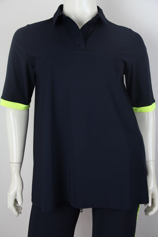 Only-M Jurk Polo Manchet Fluor Navy-Fluor Giallo SC.MAG.067DG
