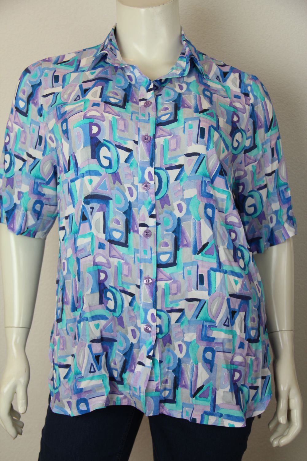 Brand Blouse Print Blauw 5071-18091