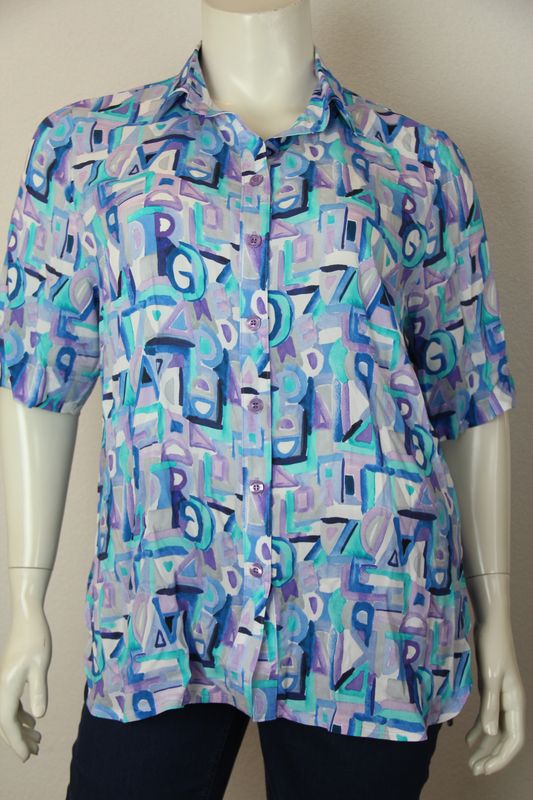 Brand Blouse Print Blauw 5071-18091