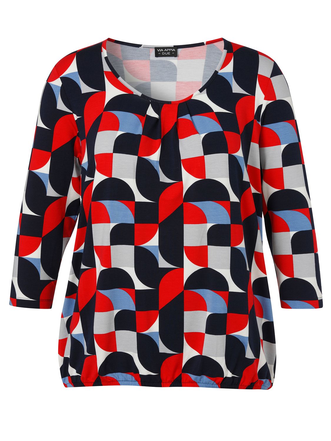 Via Appia Due T-shirt ronde hals 3/4 mouw Rood multicolor 2621420