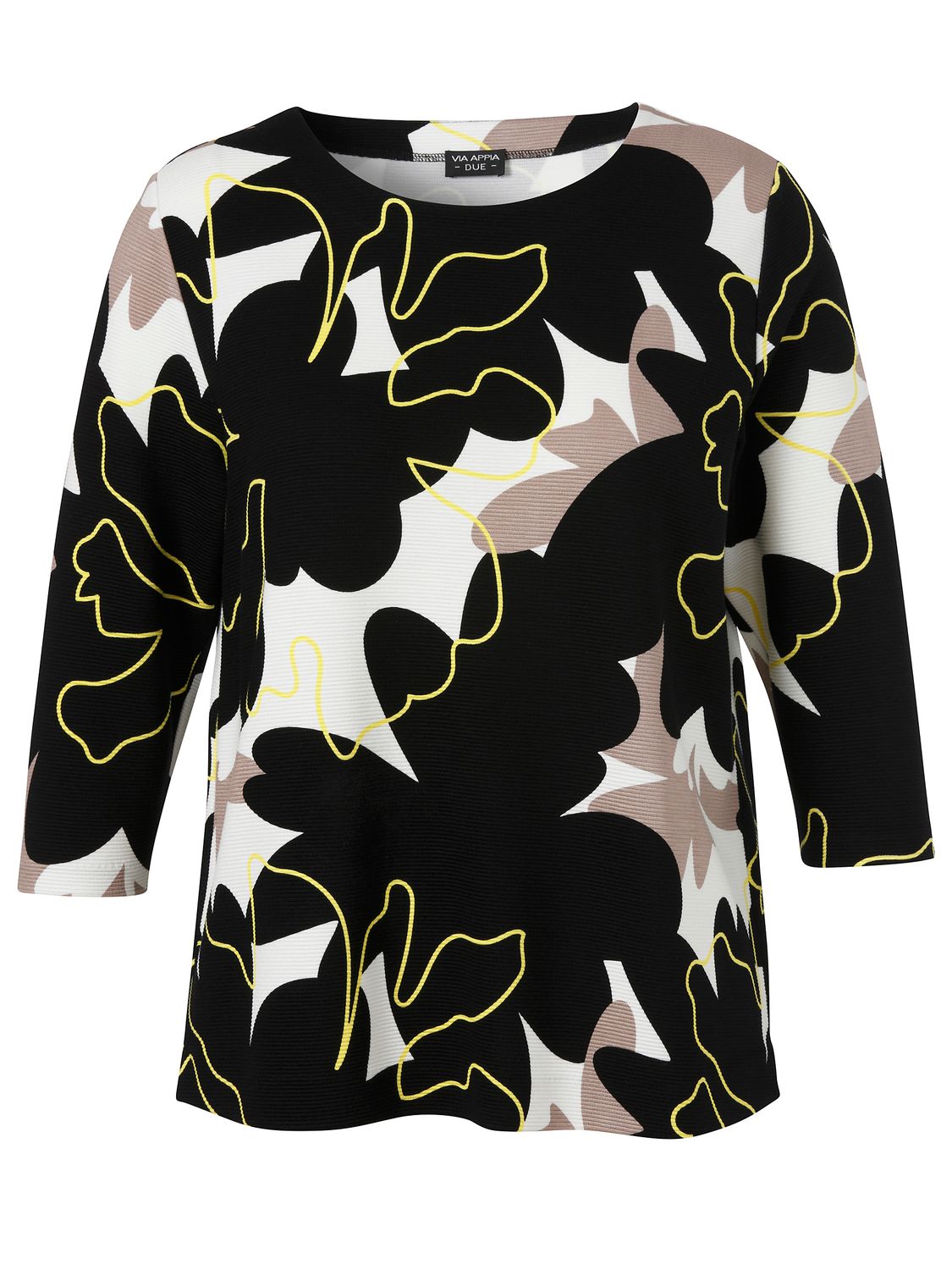 Via Appia Due Sweatshirt ronde hals 3/4 mouw Zwart print 2621430