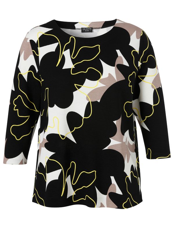 Via Appia Due Sweatshirt ronde hals 3/4 mouw Zwart print 2621430