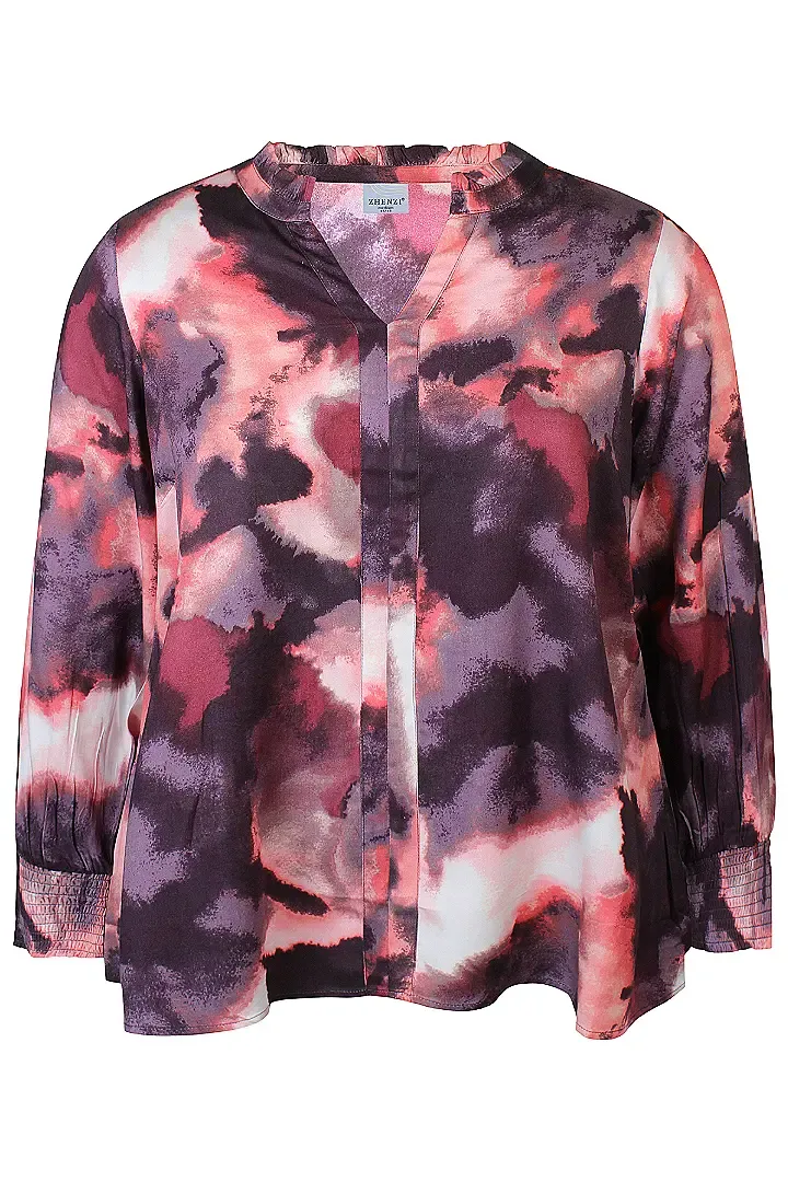 Zhenzi Zh-Anika 1203 Blouse lange mouw Pink Orchid 201203