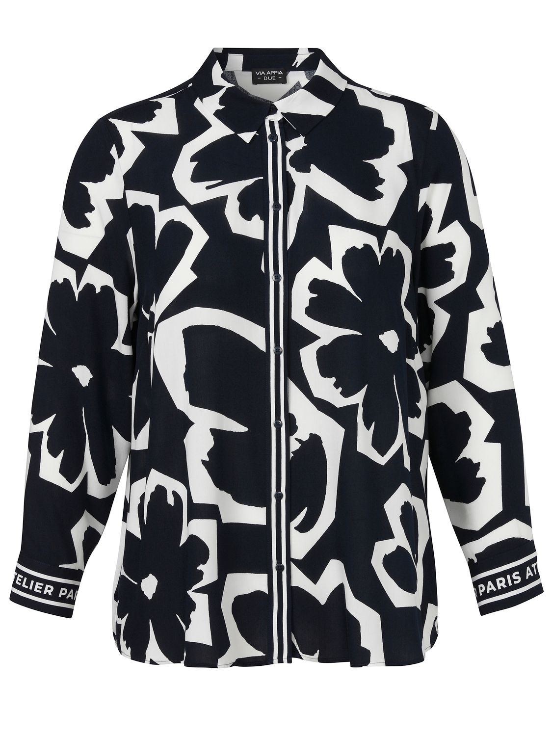 Via Appia Due Blouse met drukknopen Marine Ecru 2611661