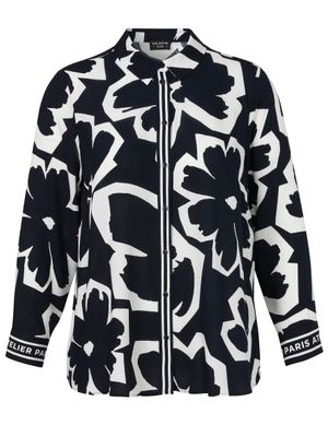 Via Appia Due Blouse met drukknopen Marine Ecru 2611661