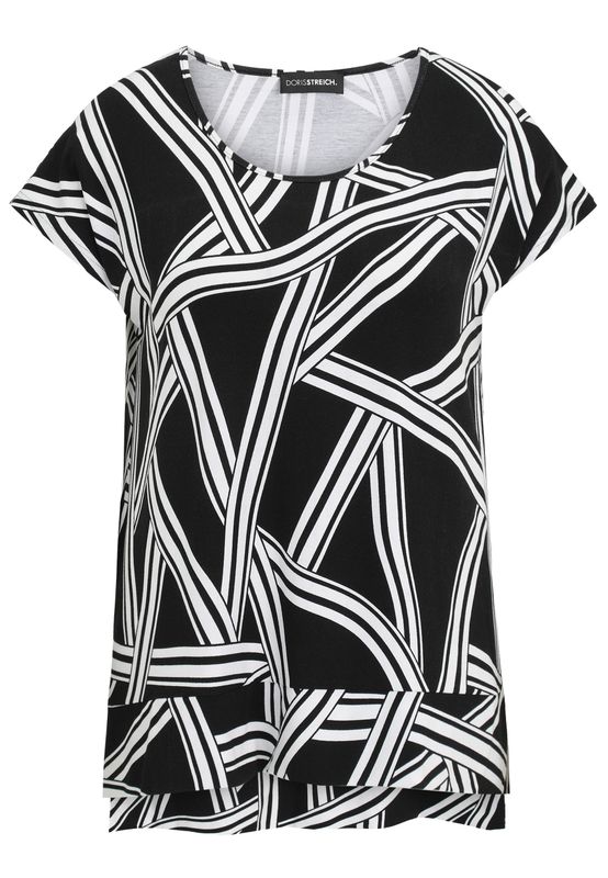 Doris Streich T-Shirt 1/2 Arm Zwart wit 581284