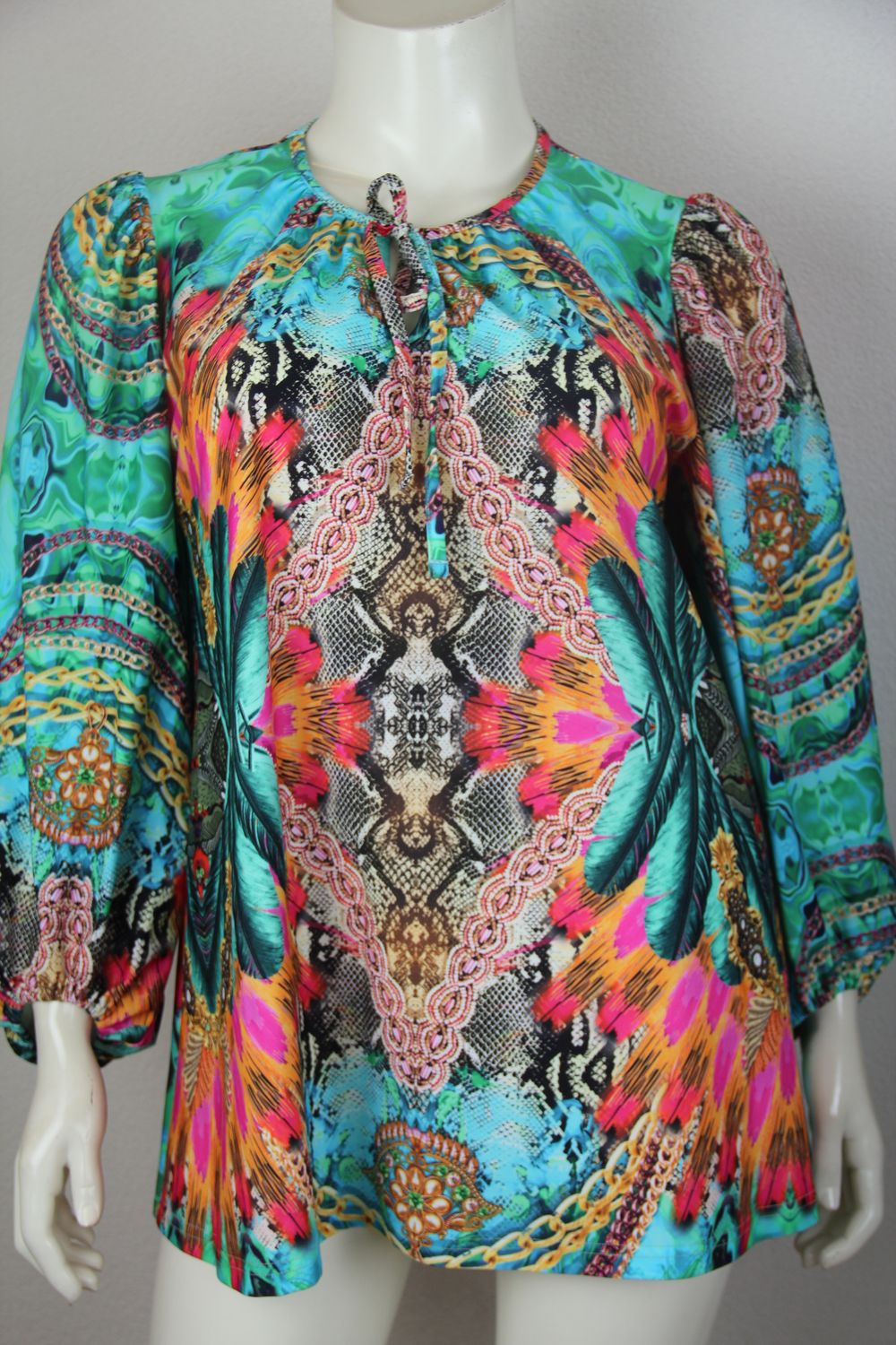 Only-M Tuniek Ibiza Stampa Azzurra Menta Snake 230.06DG