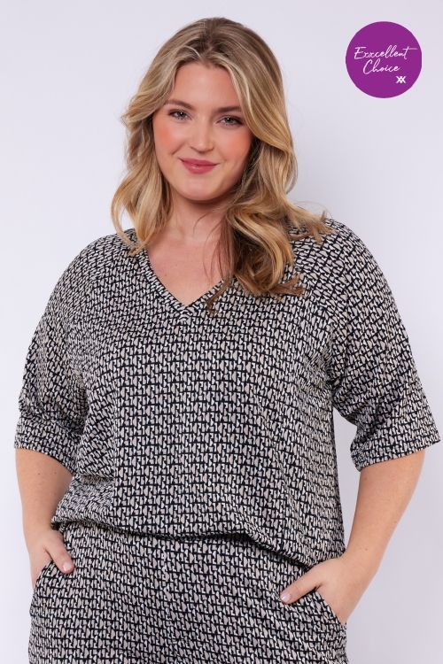 Exxcellent Verity top Black/Offwhite 26VZE11