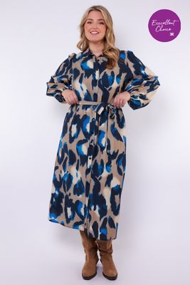 Exxcellent Jovie dress Moon Rock/Dark Sapphire 26VQE01