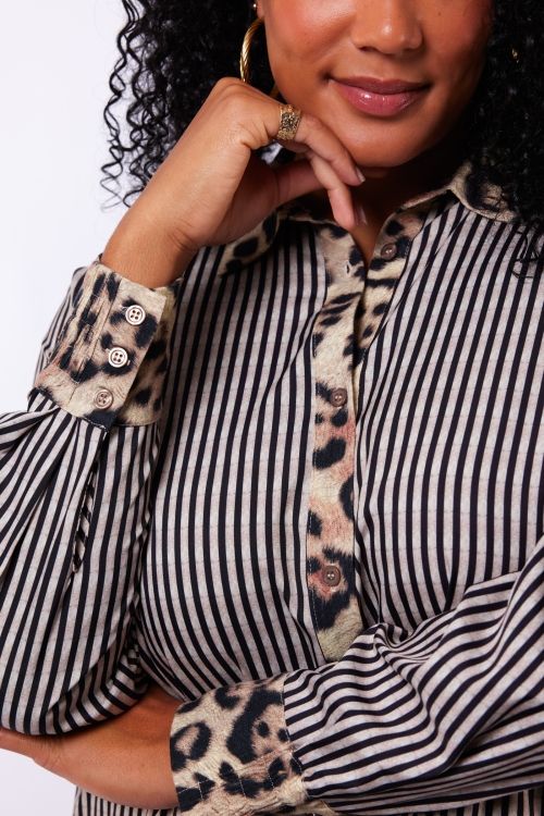 Exxcellent Sally tunic Khaki/Black 26VBE12