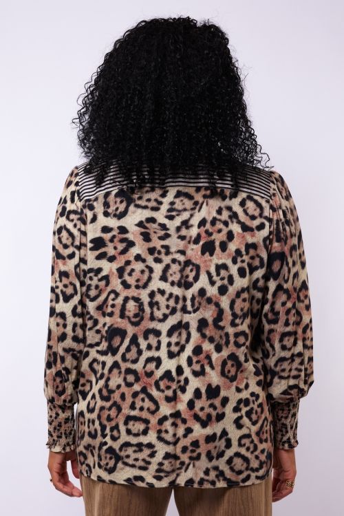 Exxcellent Ayla blouse Khaki/Black 26VBE11