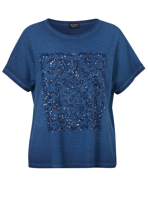 Via Appia Due T-shirt ronde hals Blauw 2611478