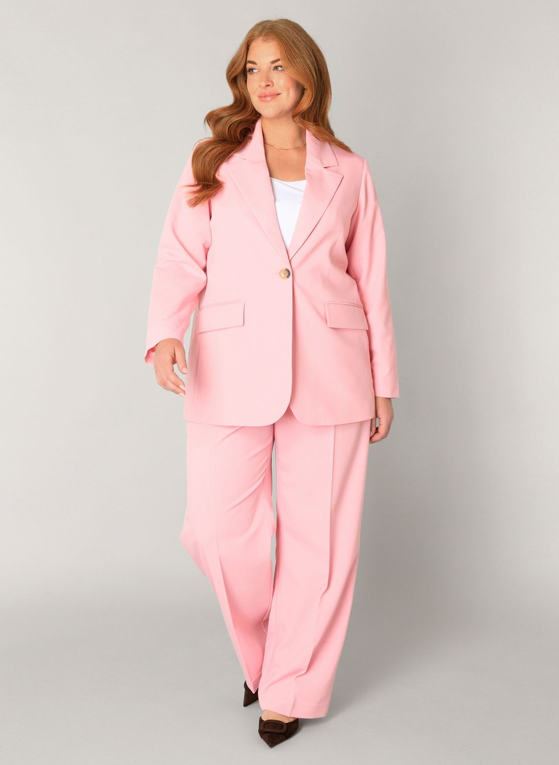 Base Level Curvy Blazer Soft Pink 7000126