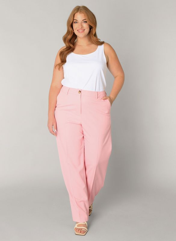 Base Level Curvy, getailleerde pantalon, Soft Pink 7000127