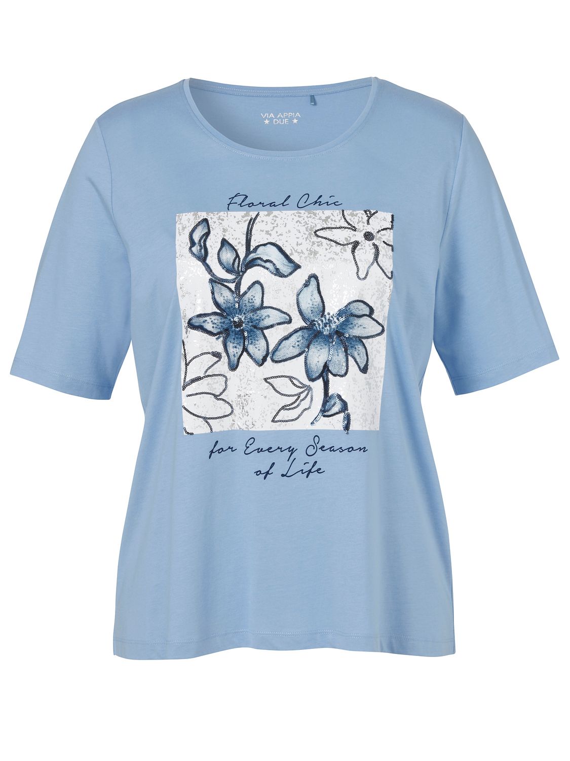 Via Appia Due T-shirt ronde hals Blauw 2611485