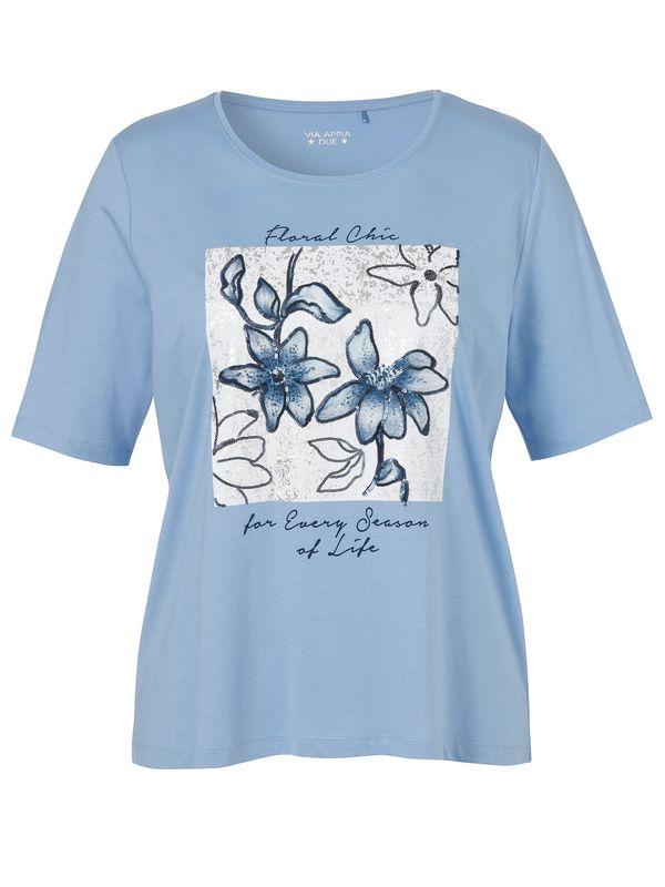 Via Appia Due T-shirt ronde hals Blauw 2611485