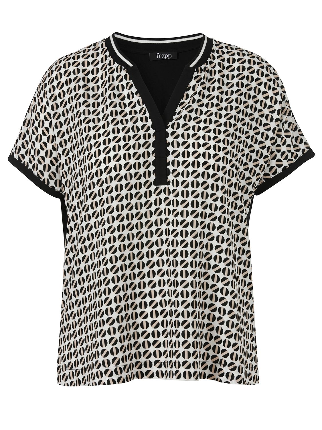 Frapp Blouse V-hals mouwloos Print Zwart Print 2651401