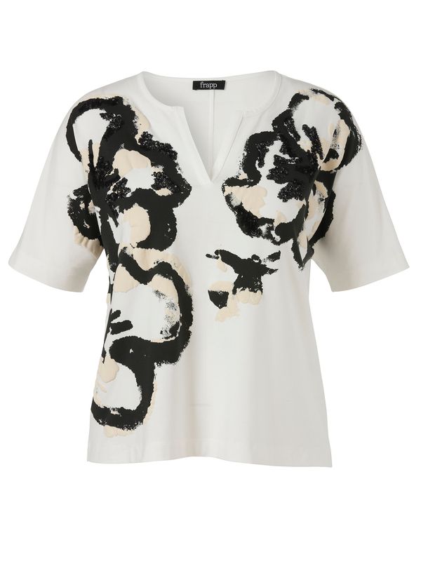 Frapp T-shirt V-hals ecru 2651402