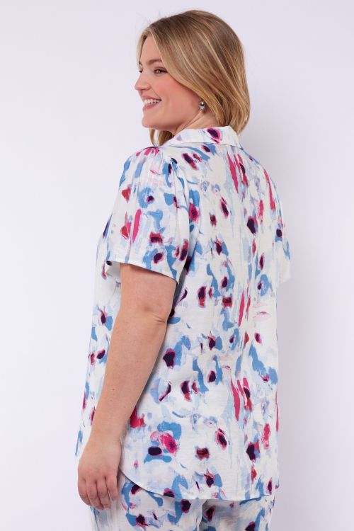 Exxcellent Blouse Bellamy Offwhite / Dusty Blue 26ZZE07