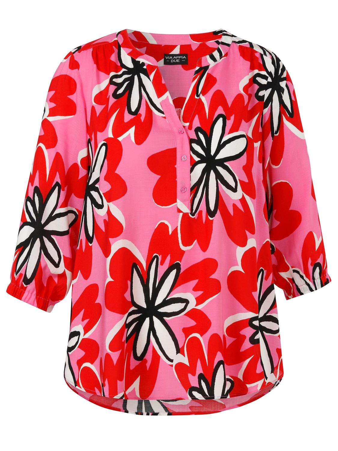 Via Appia Due Tuniek V-hals 3/4 mouw pink multicolor 2622970
