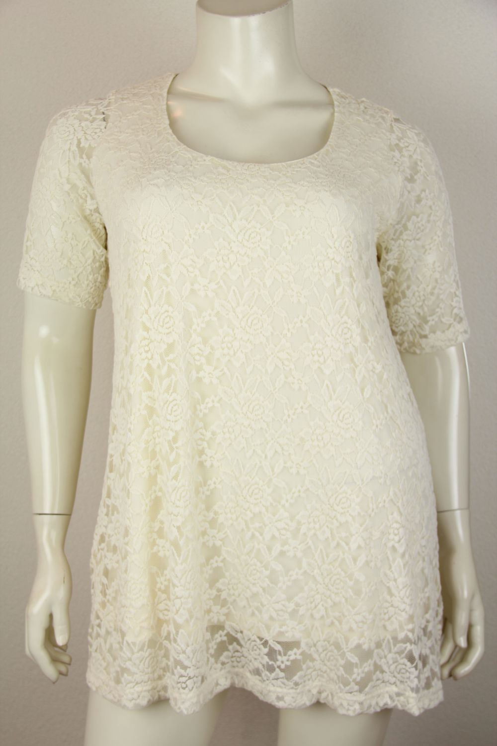 Only-M Shirt KM gevoerd Merletto DG Panna 230.35DG