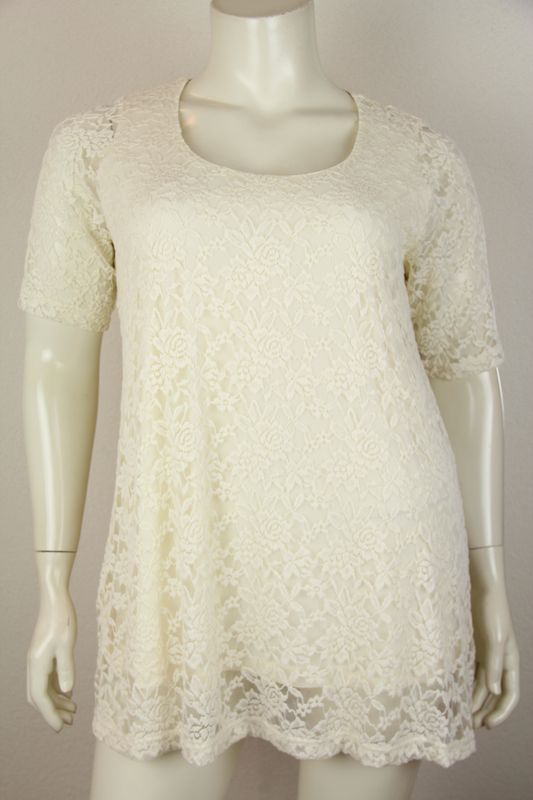 Only-M Shirt KM gevoerd Merletto DG Panna 230.35DG