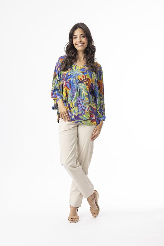 Orientique Zapallar Top V Print 82219 Orientique Zapallar Top V Print 82219