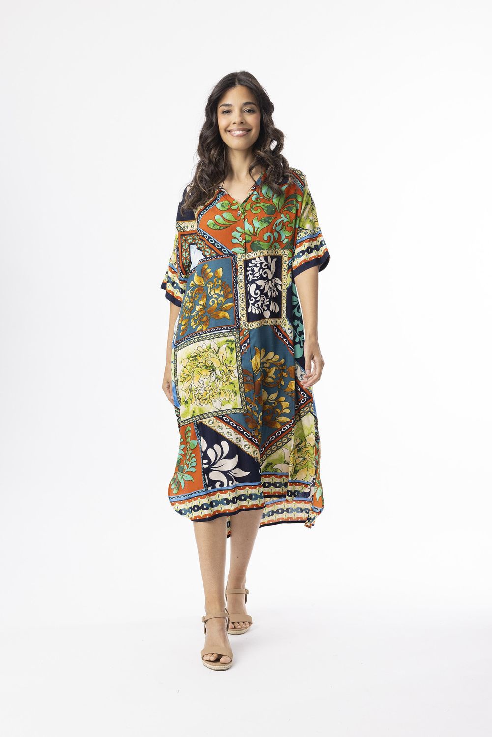 Orientique Cabo Fria Jurk Shirt Print 40206